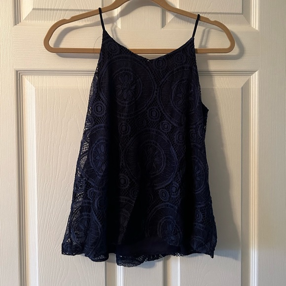 Navy lace tank - Picture 2 of 2